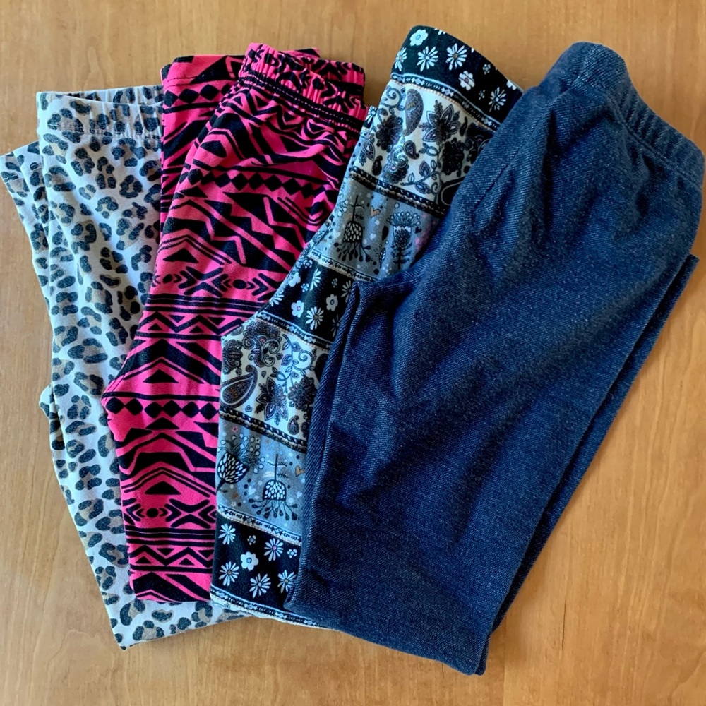 Girls Mixed Brands Leggings Bundle (4) Sz7-8